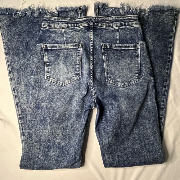 Fashion Nova Dark Wash Flare Jeans - Blue - Picture 4 of 7